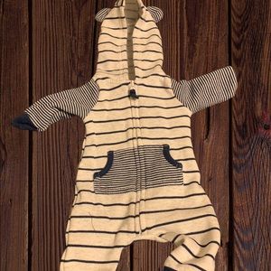 Carters boys fleece blue and grey one piece zip up